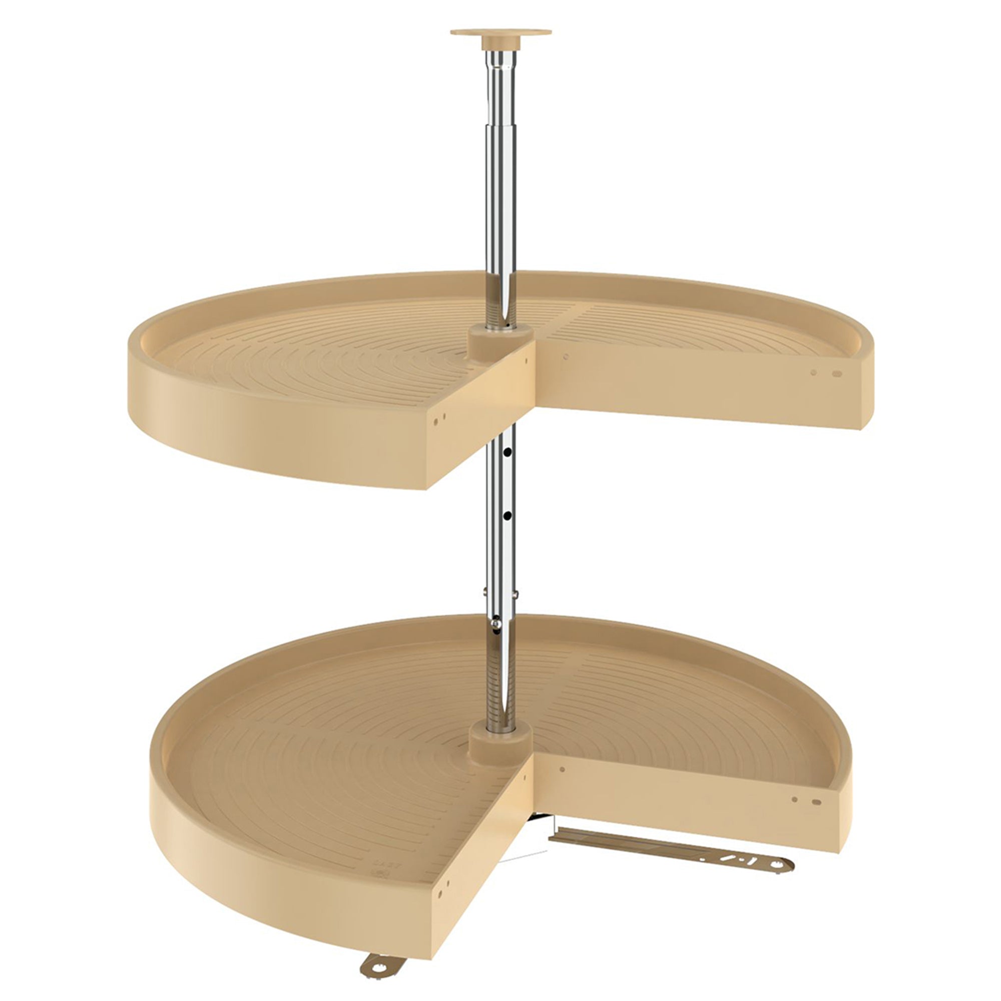 Rev-A-Shelf 24'' Lazy Susan Pie-Cut Polymer Two-Shelf, Almond, LD-2942-24-15-1 - VMInnovations