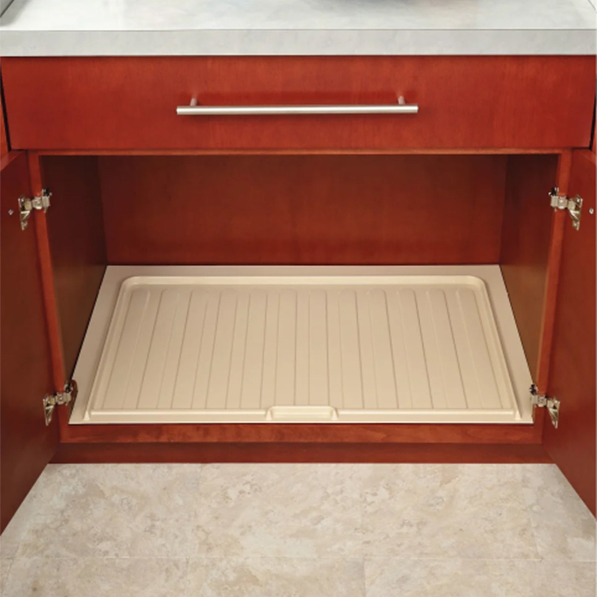Rev-A-Shelf Under Sink Base Drip Tray Cabinet Accessory, Almond, SBVDT-2124-A-1 - VMInnovations