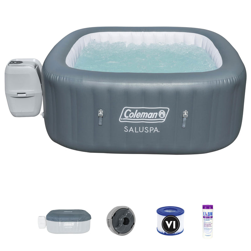 Coleman SaluSpa 4 Person Inflatable Hot Tub with EZ Spa Water Treatment Blend