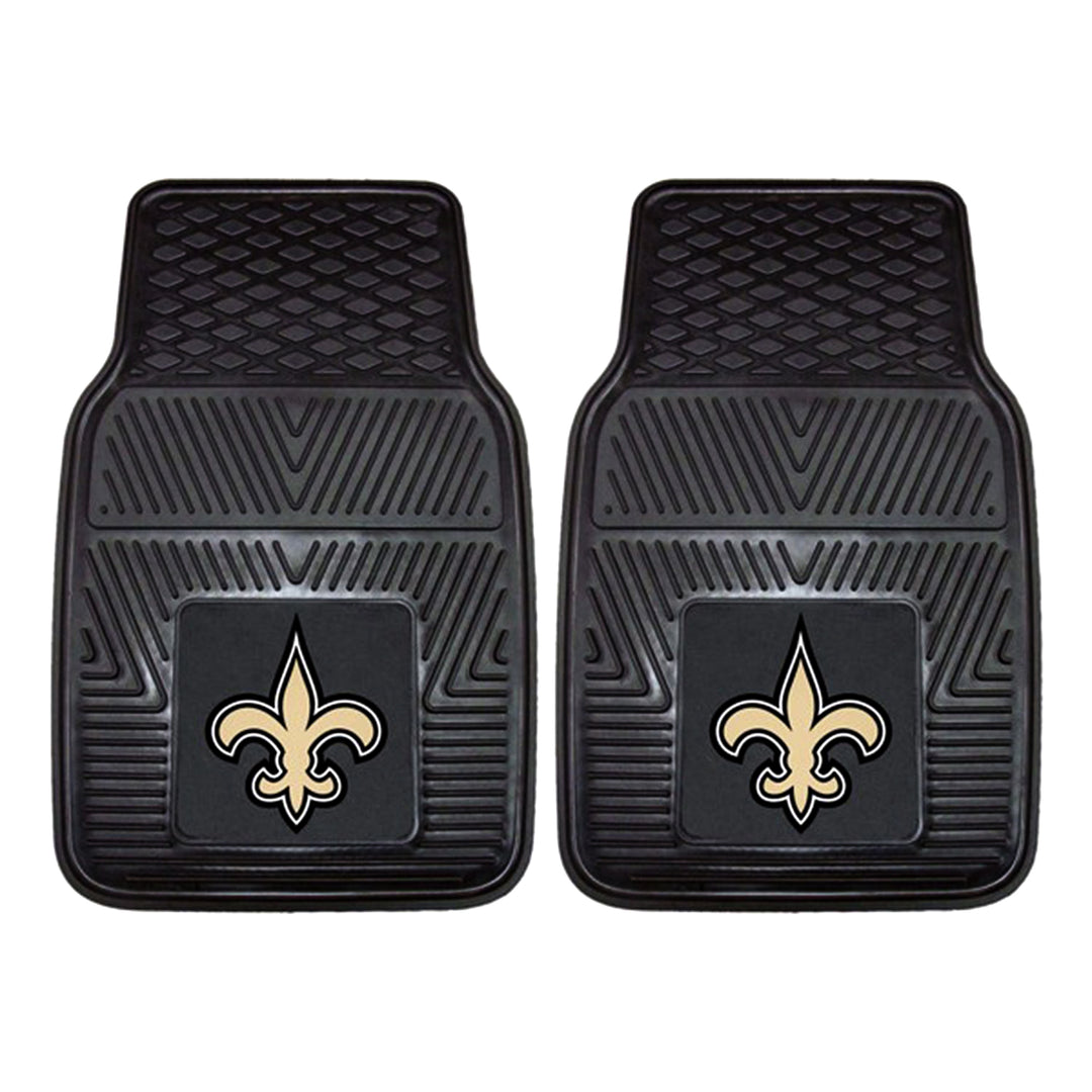 Fanmats 27x17in Vinyl Front Car Floor Mat 2 Piece Set, NFL New Orleans Saints - VMInnovations