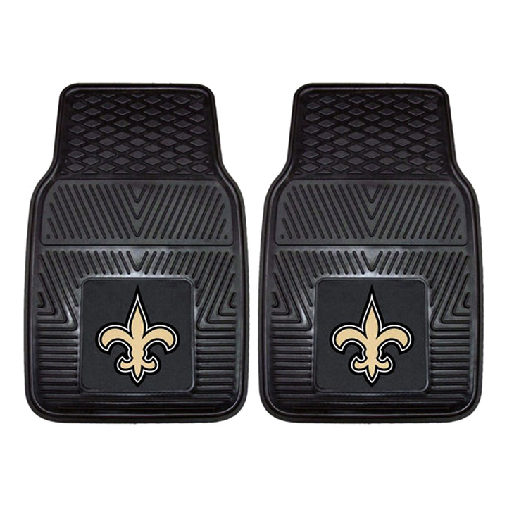 Fanmats 27x17in Vinyl Front Car Floor Mat 2 Piece Set, NFL New Orleans Saints - VMInnovations