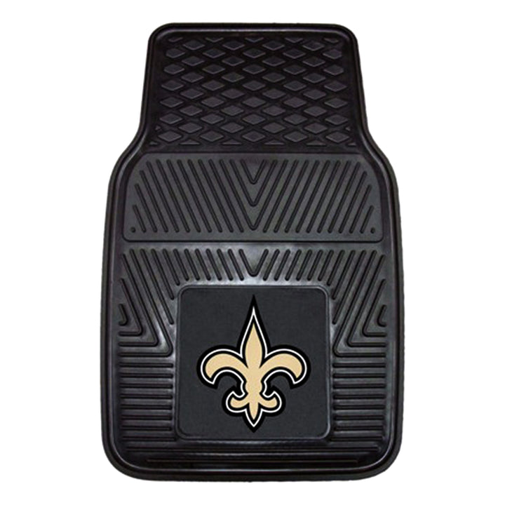 Fanmats 27x17in Vinyl Front Car Floor Mat 2 Piece Set, NFL New Orleans Saints - VMInnovations