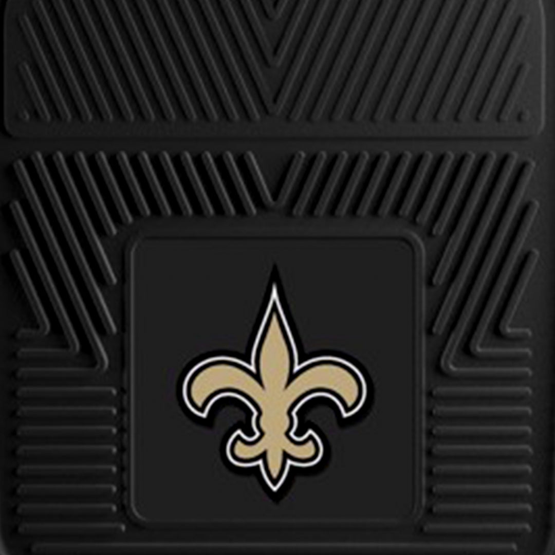 Fanmats 27x17in Vinyl Front Car Floor Mat 2 Piece Set, NFL New Orleans Saints - VMInnovations