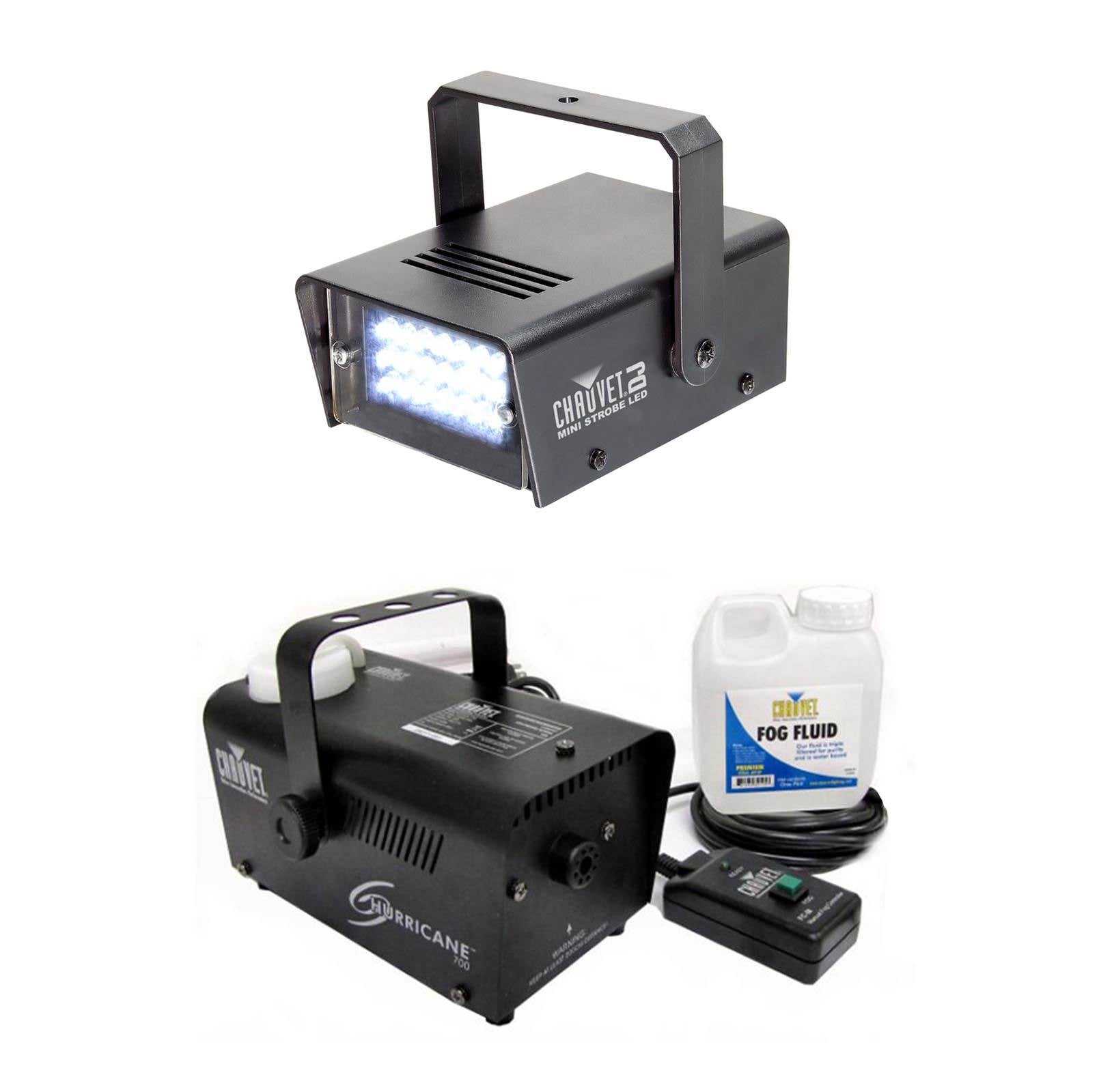 NEW CHAUVET CH-730 LED Mini Strobe Light + Hurricane 700 H-700 Fog Smoke Machine