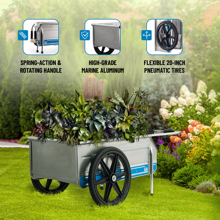 Tipke Manufacturing Company Foldit Do It All Aluminum Folding Cart, Blue Stripe - VMInnovations