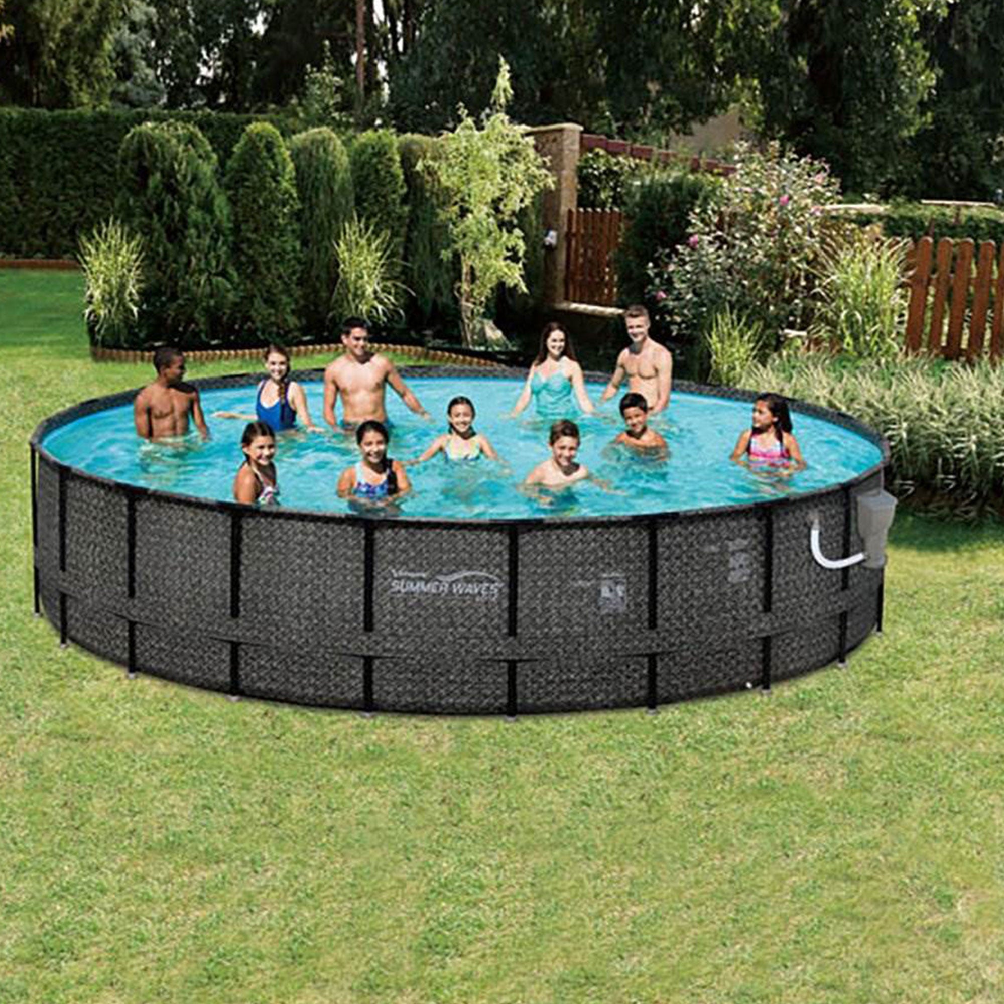 Summer Waves Elite 20ft x 48in Above Ground Frame Swimming Pool Set with Pump