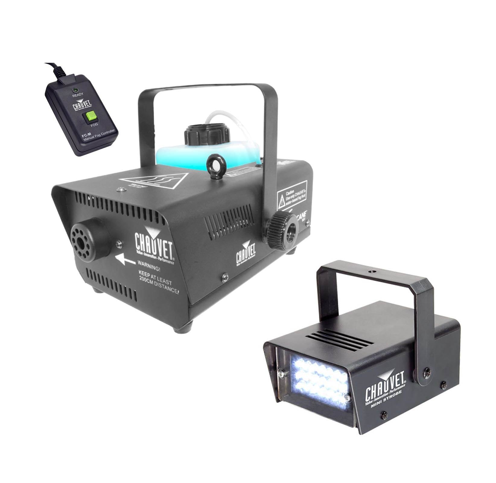 NEW! CHAUVET Hurricane H901 Fog Smoke Machine + CH-730 LED DJ Mini Strobe Light
