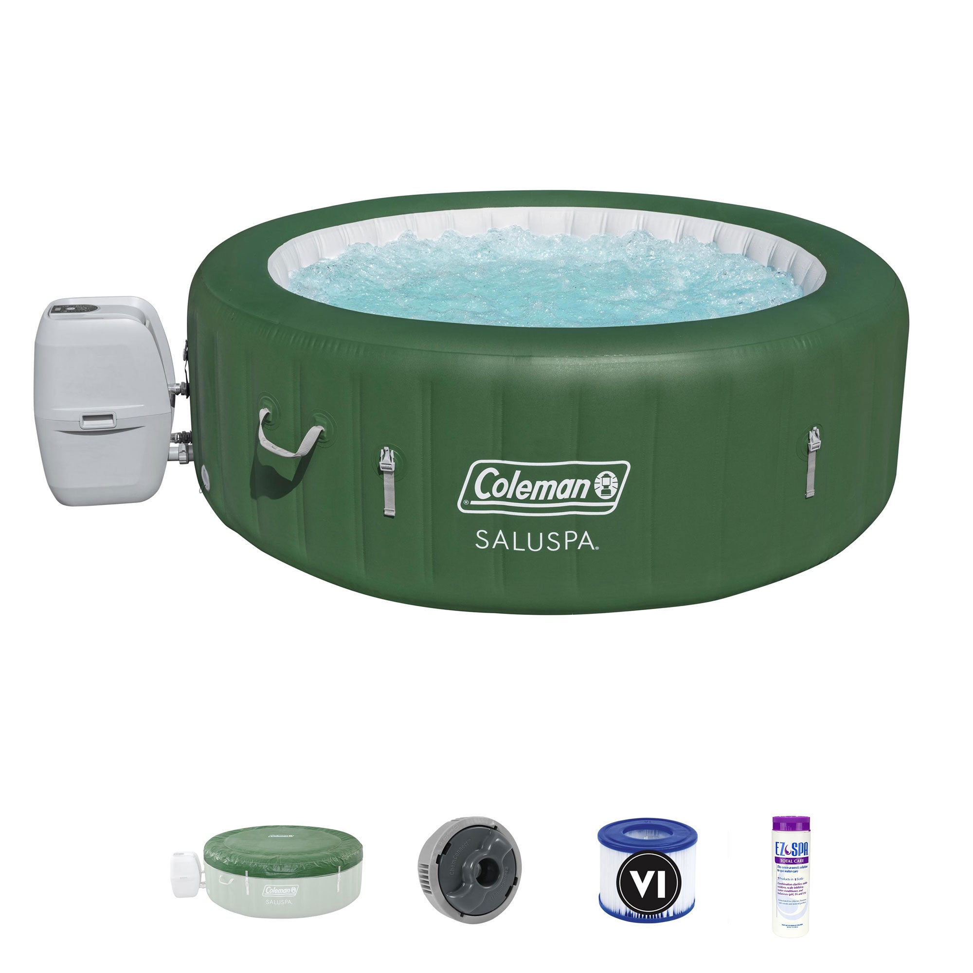 Coleman SaluSpa 6 Person Inflatable Spa with EZ Spa Total Care Treatment Blend