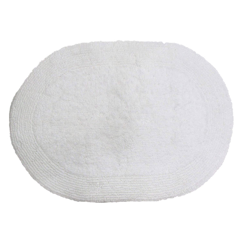 Grund Puro Series 21 x 34" Bath Mat with 100 Percent Organic Cotton, Oval, White