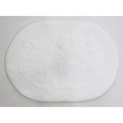 Grund Puro Series 21 x 34" Bath Mat with 100 Percent Organic Cotton, Oval, White