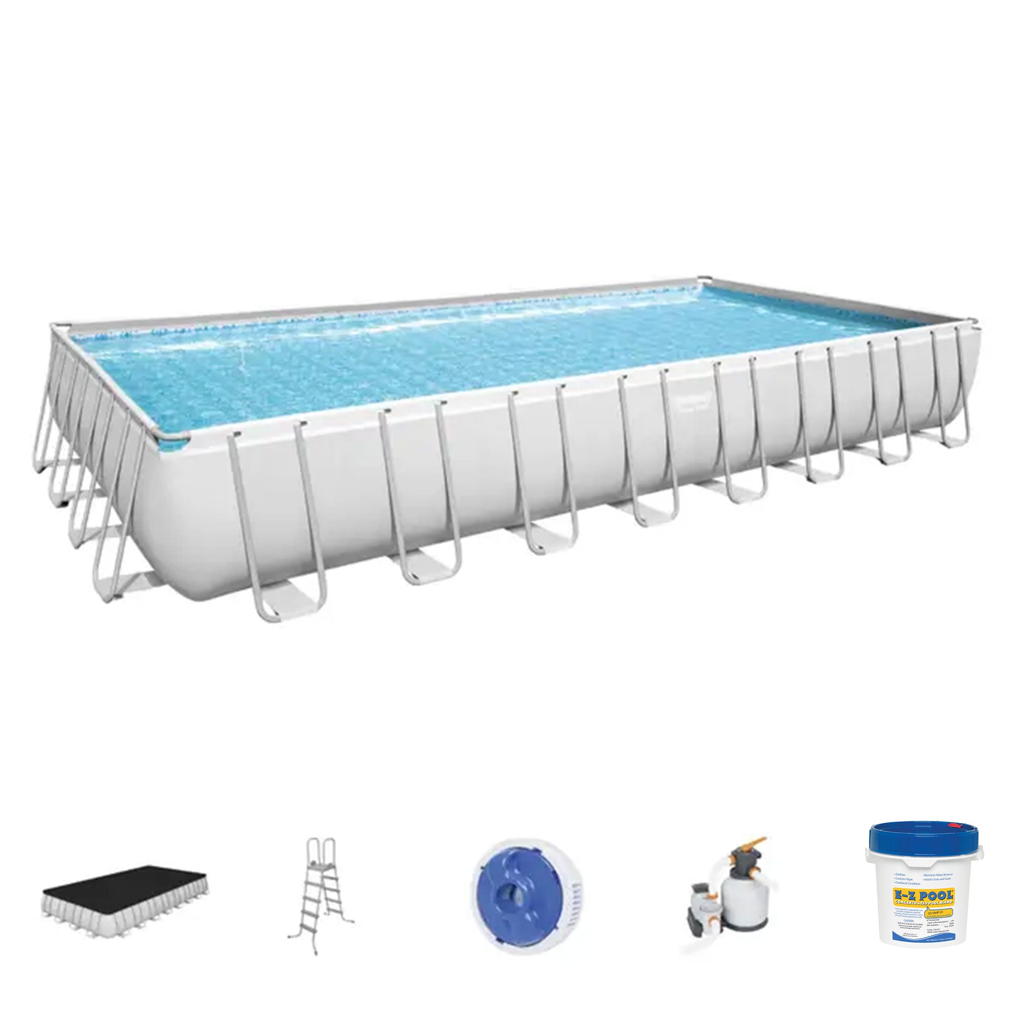 Bestway 56625E Power Steel 31ft x 16ft x 52in Rectangular Above Ground Pool Set - VMInnovations