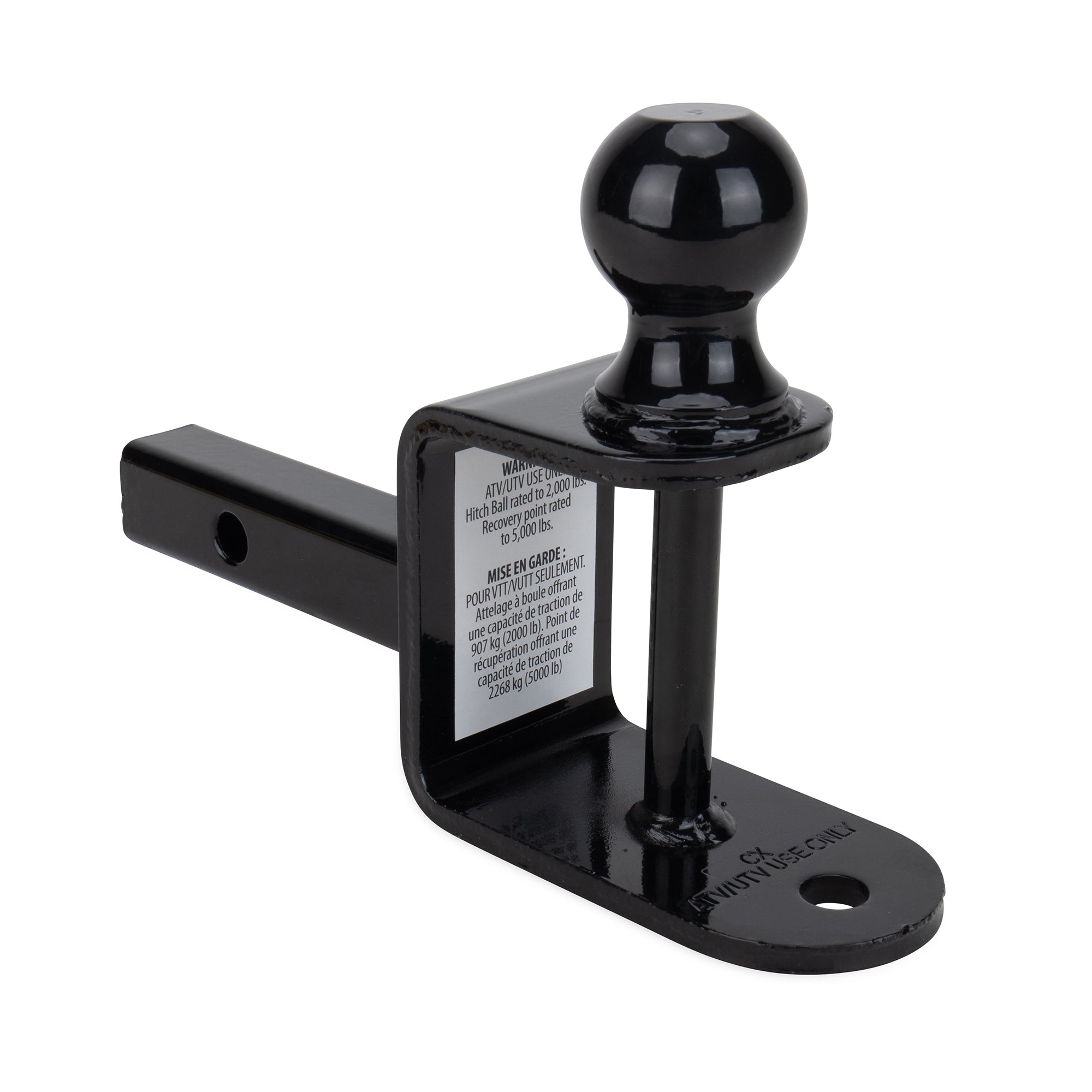 Camco Black Boar 66024 ATV UTV Multi Hitch 2 Inch Ball Mount, 1 1/4 Inch Shank