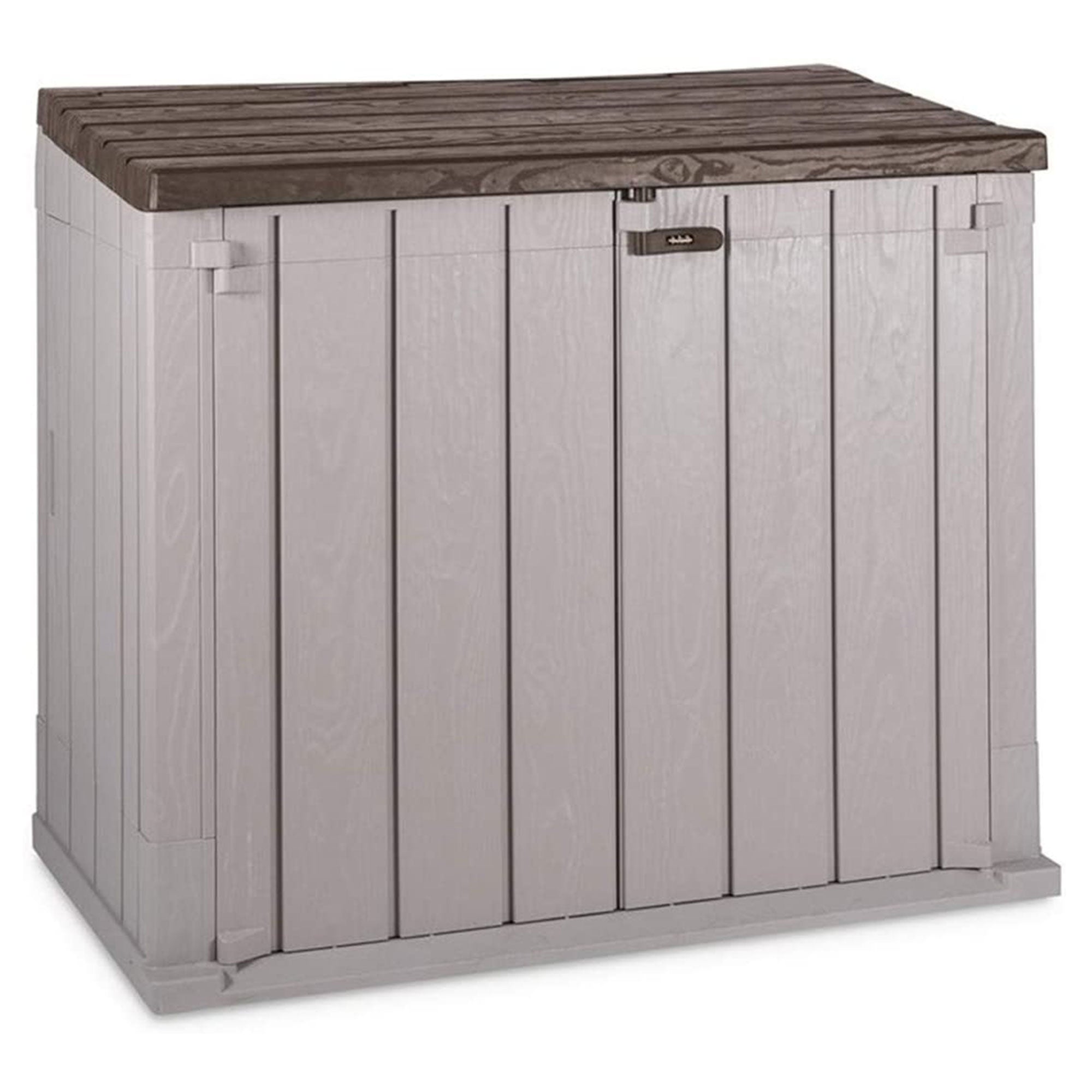 Toomax Stora Way All Weather Outdoor 6' x 3.5' Storage Shed Cabinet, Taupe Gray - VMInnovations