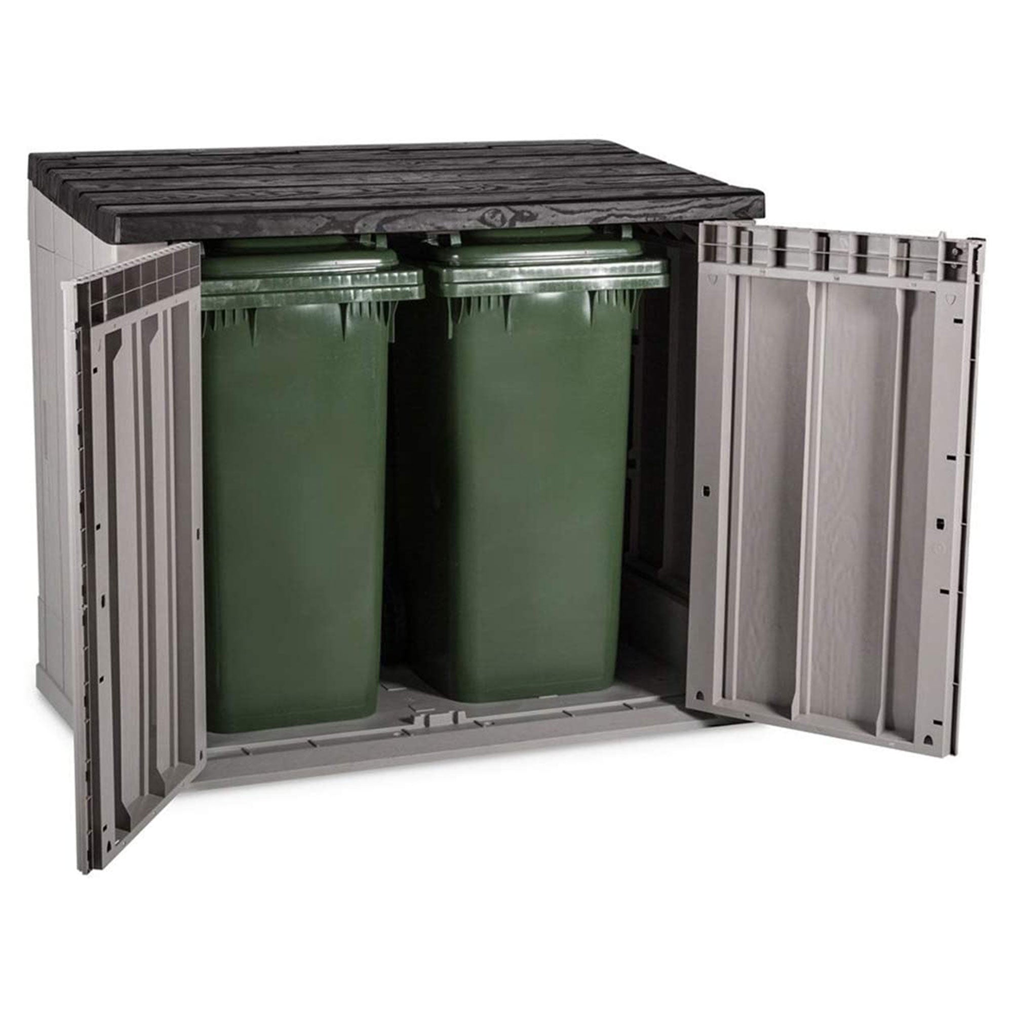 Toomax Stora Way All Weather Outdoor 6' x 3.5' Storage Shed Cabinet, Taupe Gray - VMInnovations