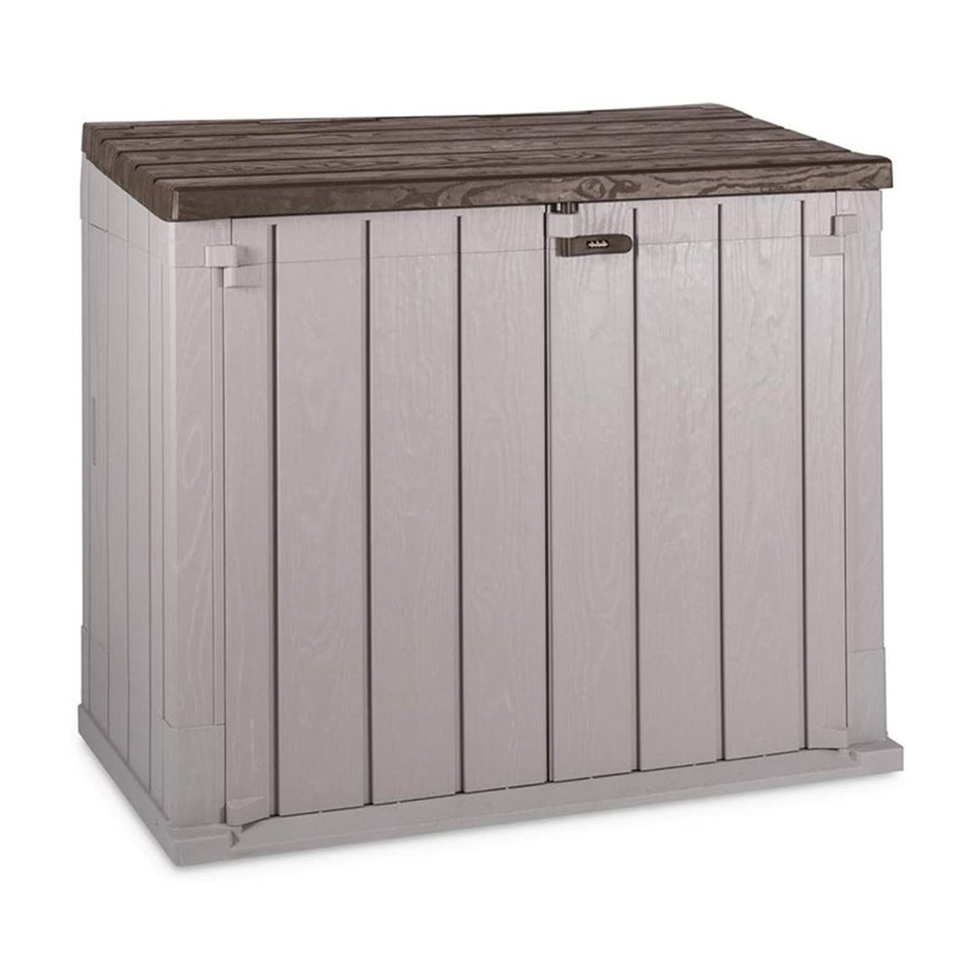 Toomax Stora Way All Weather Outdoor XL 7' x 3.5' Storage Shed Cabinet, Taupe - VMInnovations