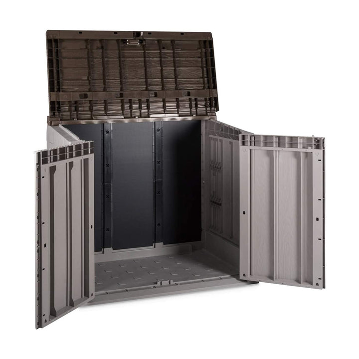 Toomax Stora Way All Weather Outdoor XL 7' x 3.5' Storage Shed Cabinet, Taupe - VMInnovations