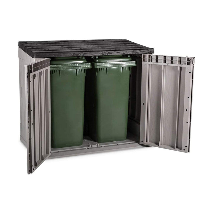 Toomax Stora Way All Weather Outdoor XL 7' x 3.5' Storage Shed Cabinet, Taupe - VMInnovations
