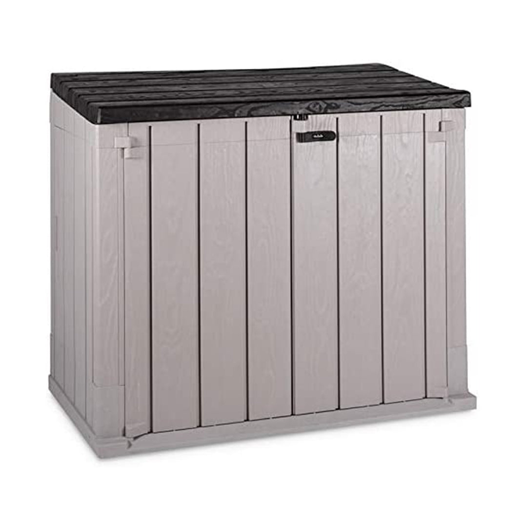 Toomax Stora Way All Weather Outdoor XL 7' x 3.5' Storage Shed Cabinet, Taupe - VMInnovations
