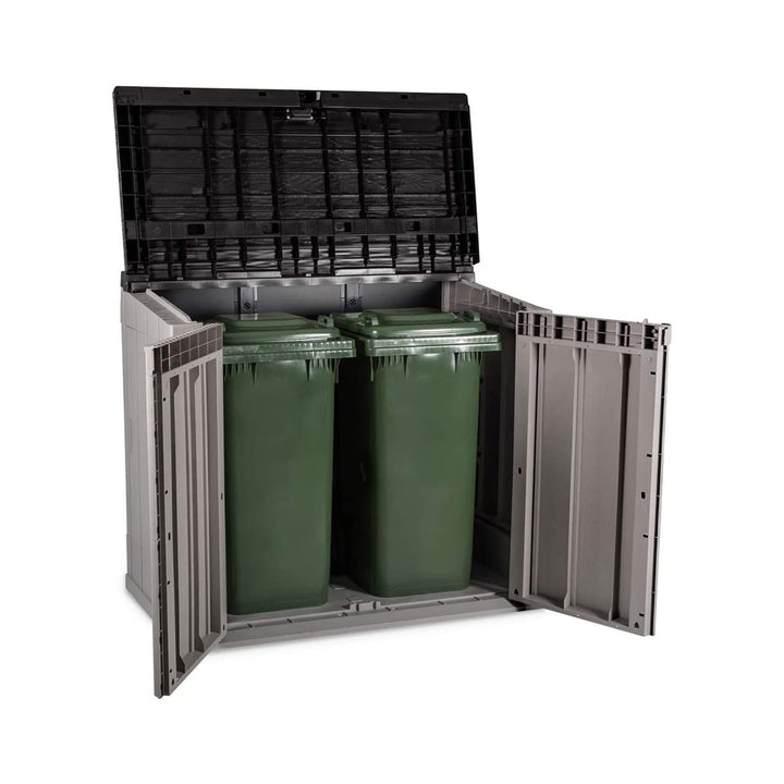 Toomax Stora Way All Weather Outdoor XL 7' x 3.5' Storage Shed Cabinet, Taupe - VMInnovations