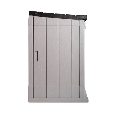 Toomax Stora Way All Weather Outdoor XL 7' x 3.5' Storage Shed Cabinet, Taupe