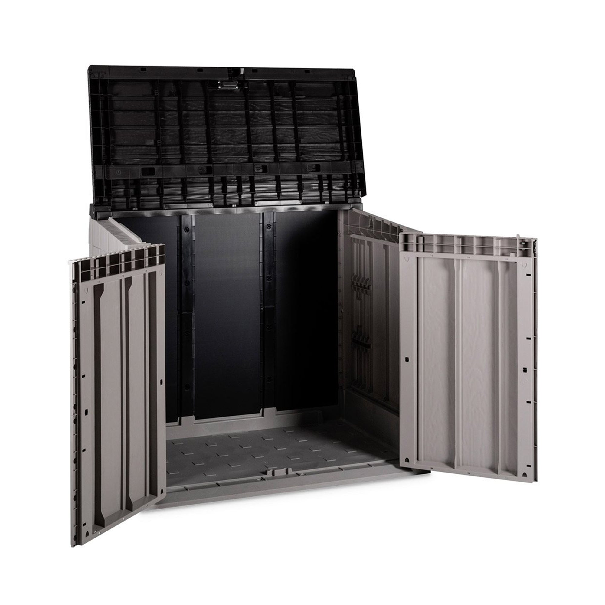 Toomax Stora Way All Weather Outdoor XL 7' x 3.5' Storage Shed Cabinet, Taupe