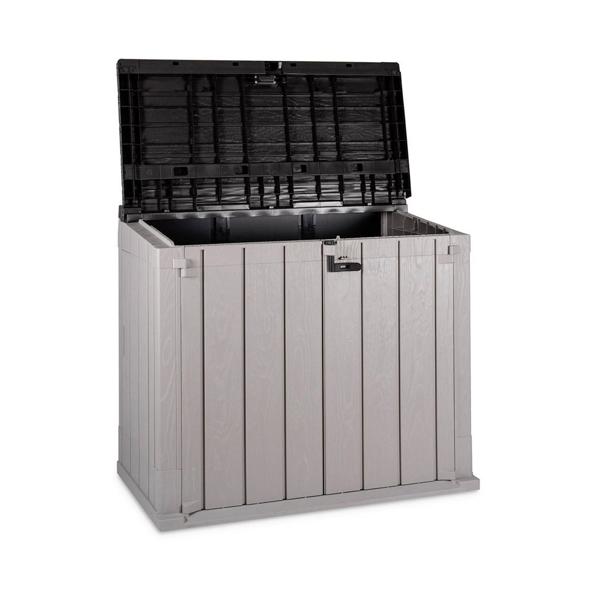 Toomax Stora Way All Weather Outdoor XL 7' x 3.5' Storage Shed Cabinet, Taupe - VMInnovations