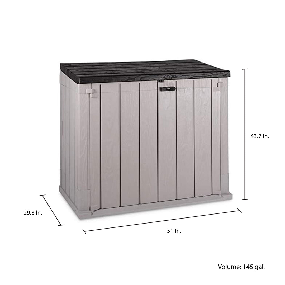 Toomax Stora Way All Weather Outdoor XL 7' x 3.5' Storage Shed Cabinet, Taupe - VMInnovations