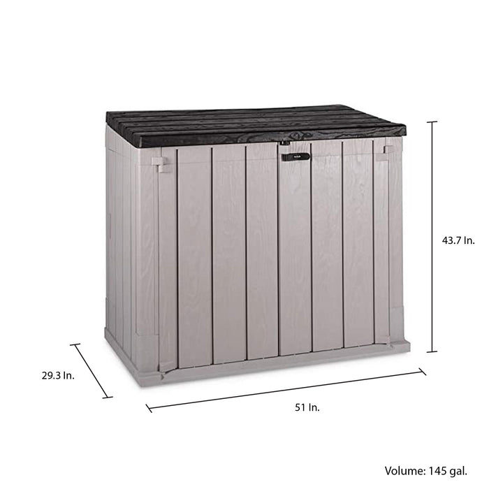 Toomax Stora Way All Weather Outdoor XL 7' x 3.5' Storage Shed Cabinet, Taupe - VMInnovations