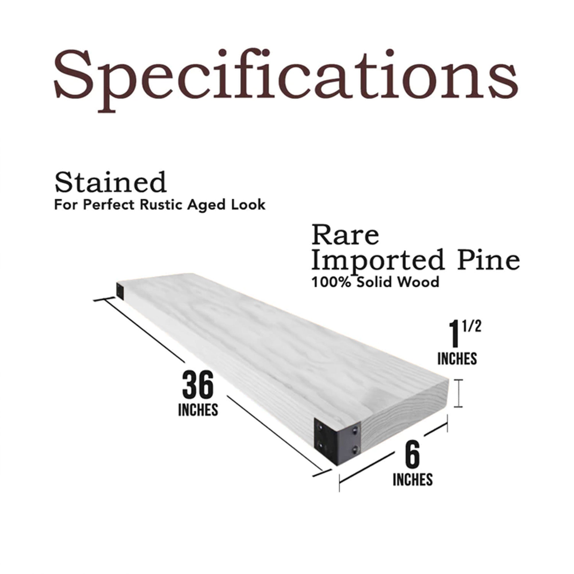 Willow & Grace Bryan 36" Floating Wood Wall Mount Shelves, White Set of 2 (Used) - VMInnovations