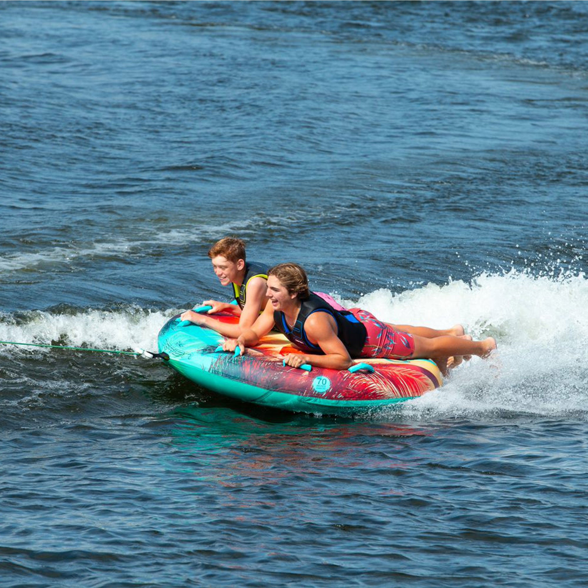 O'Brien Super Screamer 2 Person Inflatable and Towable Water Sports Tube Raft - VMInnovations