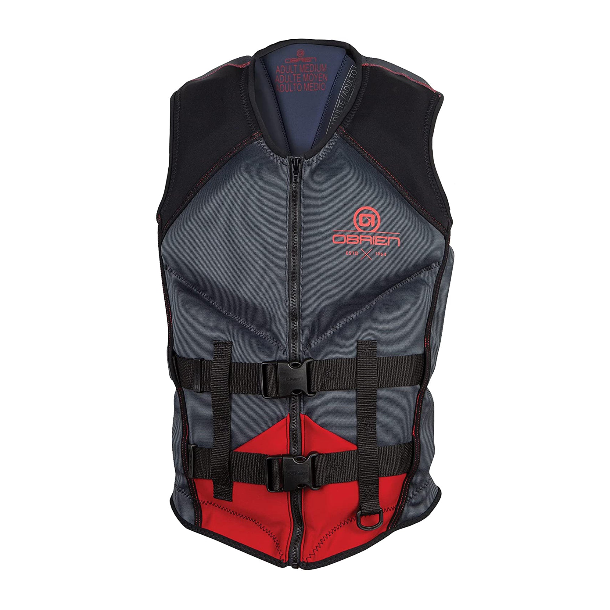 O'Brien 2221777 Men's Recon Flex Fit Neoprene CGA Life Jacket, Red (Open Box) - VMInnovations