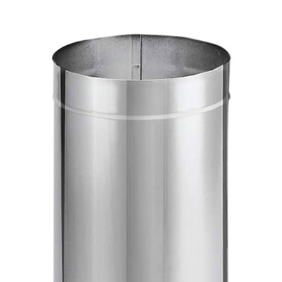 DuraVent DuraBlack 24 x 6 Inches Stainless Steel Single Wall Stove Pipe, Silver
