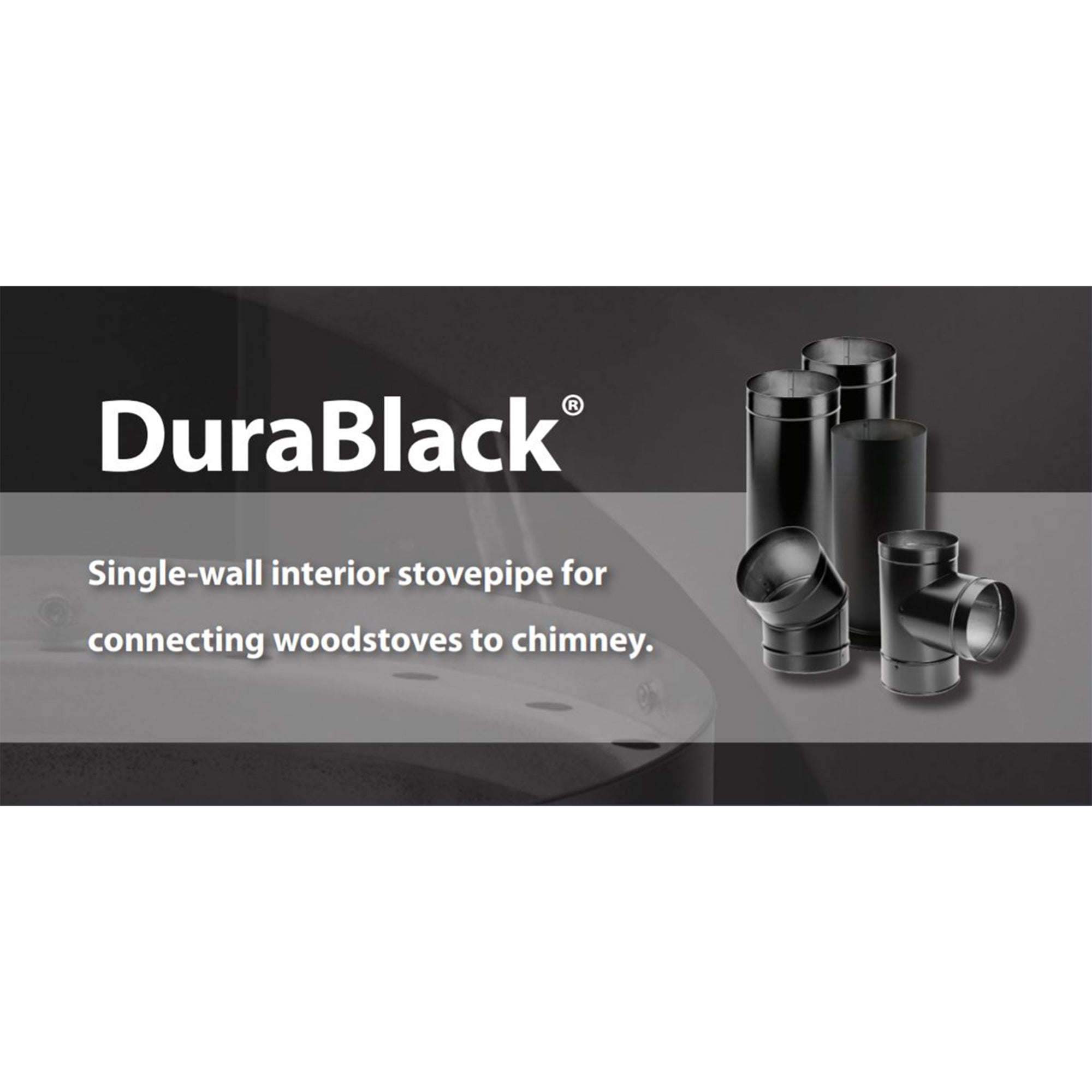 DuraVent DuraBlack 6DBK-48SS 48 x 6 Inch Stainless Steel Single Wall Stove Pipe