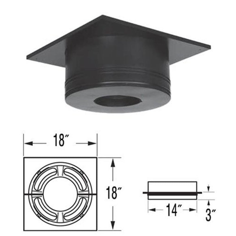 DuraVent DuraPlus Chimney Steel Ceiling Support Box and Trim Collar (For Parts)