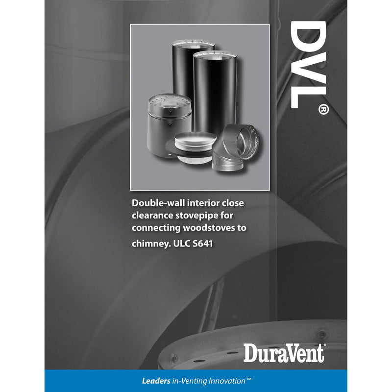 DuraVent DVL 6DVL-12ADJ Adjustable Steel Double Wall Stove Pipe, Black - VMInnovations