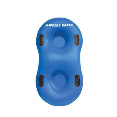 Slippery Racer AirDual Inflatable Snow Tube Sled with Handles for 2 Riders, Blue