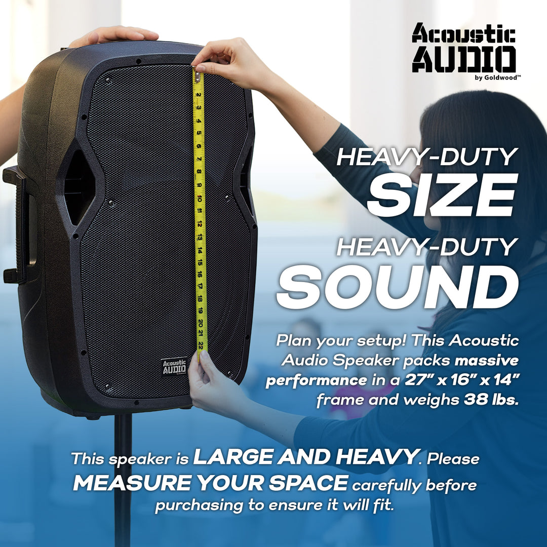 Acoustic Audio by Goldwood 1000W Bluetooth Speaker, PA System w/Flashing LEDs - VMInnovations