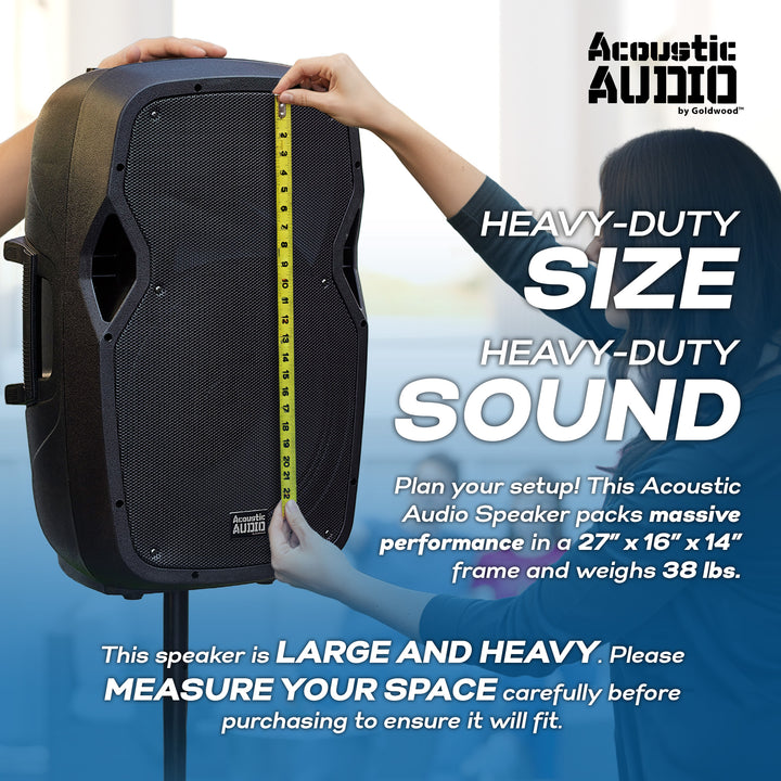 Acoustic Audio by Goldwood 1000W Bluetooth Speaker, PA System w/Flashing LEDs - VMInnovations