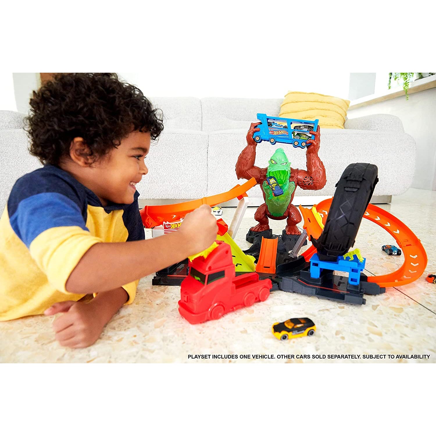 Hot Wheels Toxic Gorilla Slam Gas Station and Tire Repair Shop Car Track Playset - VMInnovations