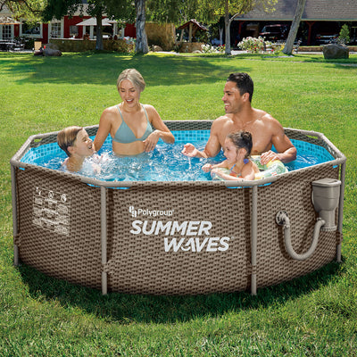 Summer Waves Triple Basketweave 8' x 30" Round Above Ground Pool Set (Open Box)