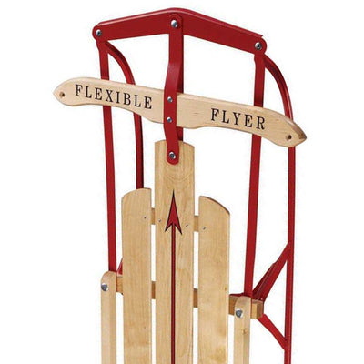 Flexible Flyer Metal Runner Steel/Wood 54" Long Snow Slider Sled for Kids, Red