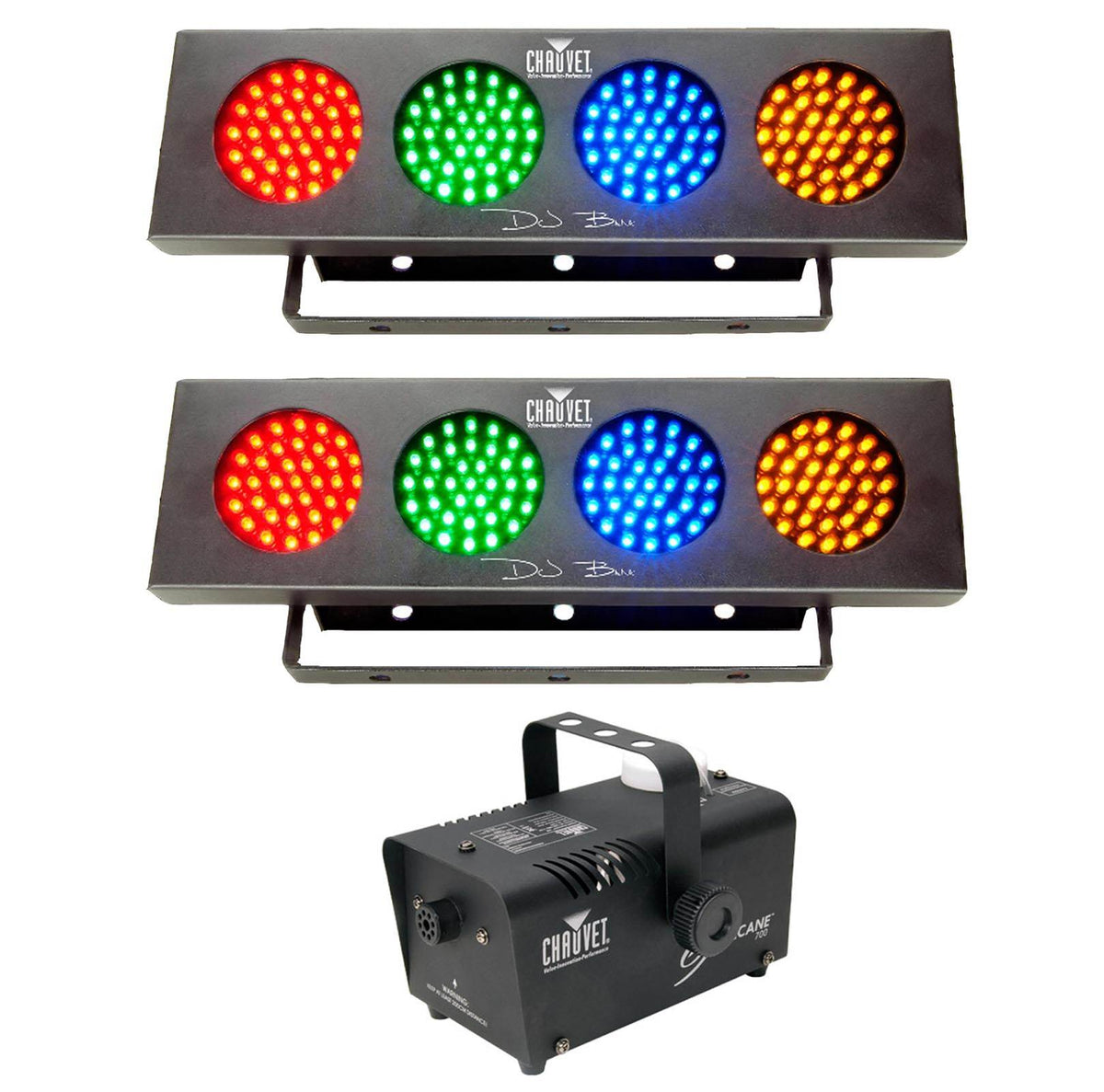 CHAUVET HURRICANE H700 H-700 Fog/Smoke Machine + 2) DJ BANK LED RGBA Wash Lights