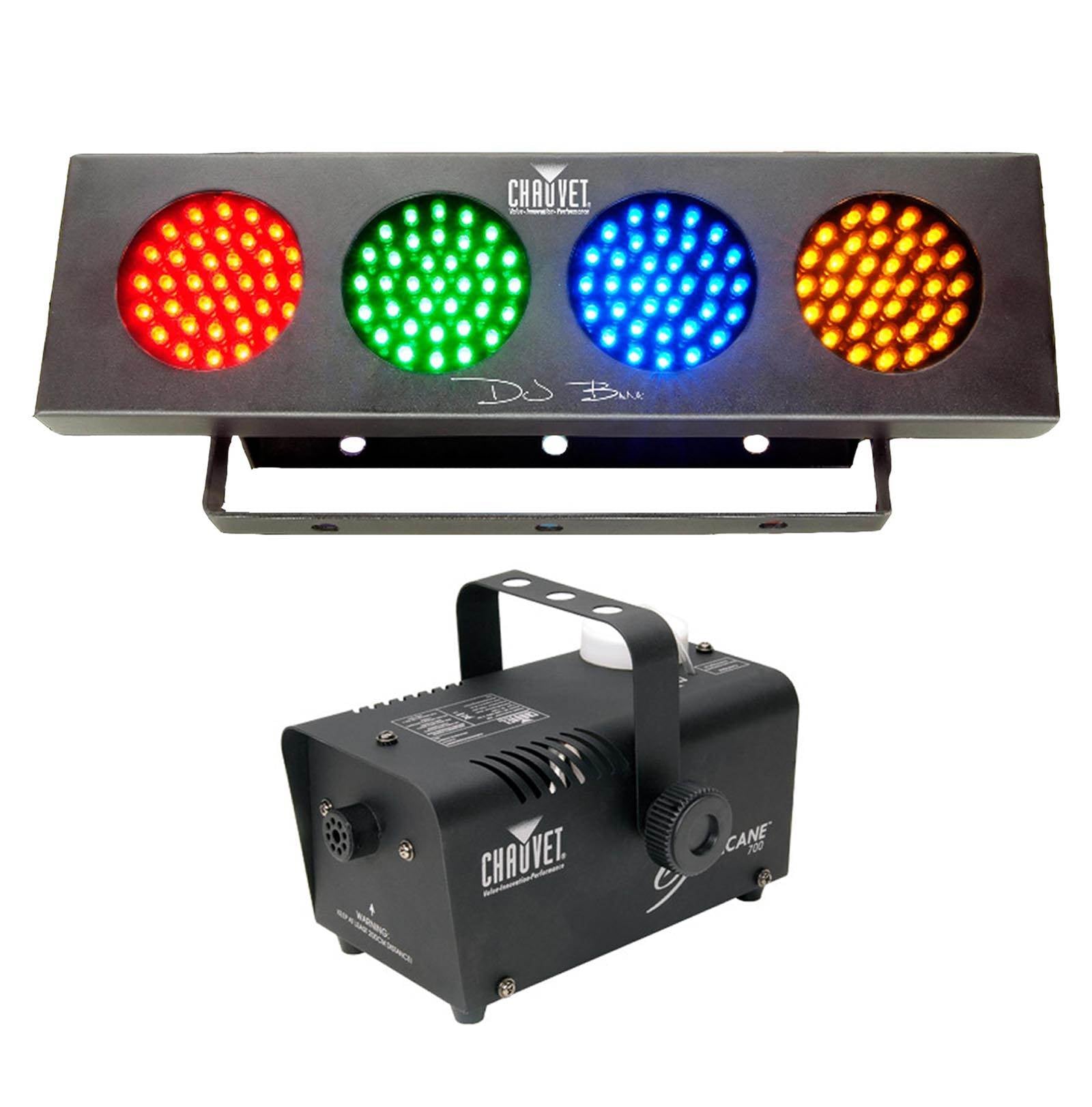 NEW! CHAUVET HURRICANE 700 H-700 Fog/Smoke Machine + DJ BANK LED RGBA Wash Light