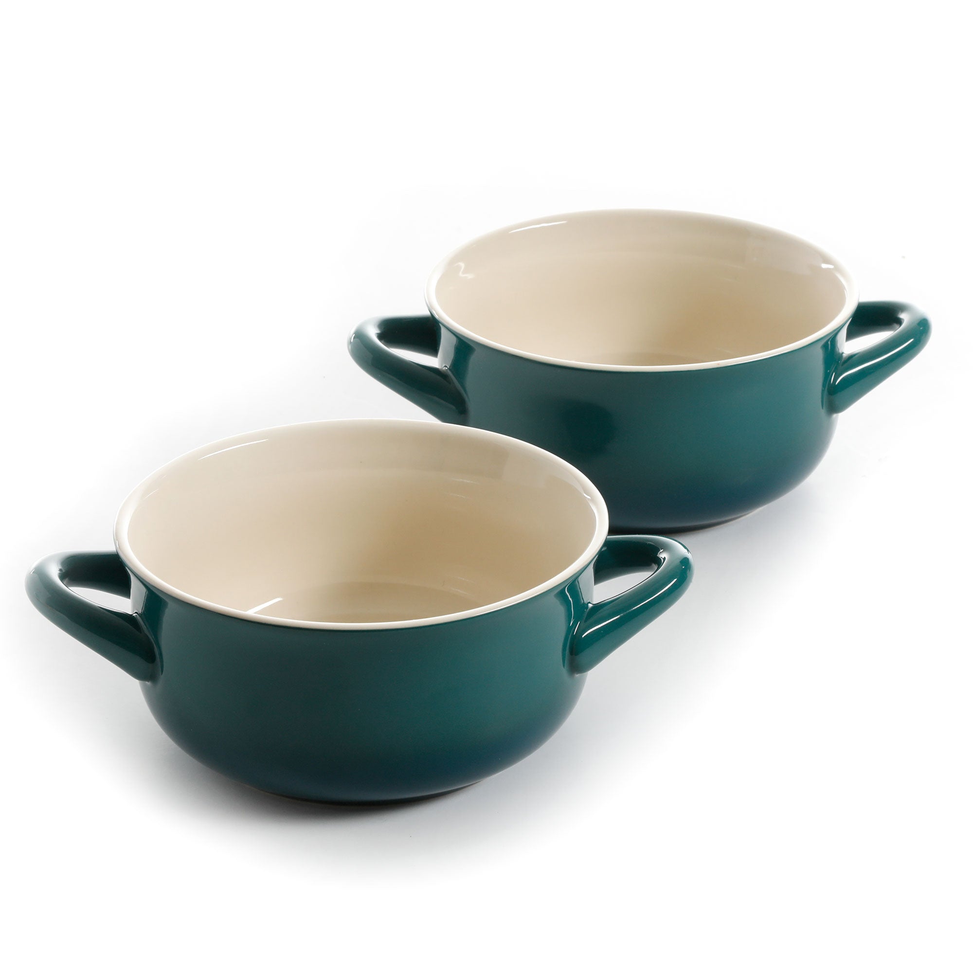 Crock-Pot 5 Quart Covered Dutch Oven, Teal & Gibson 30 Ounce Soup Bowl (2 Pack) - VMInnovations