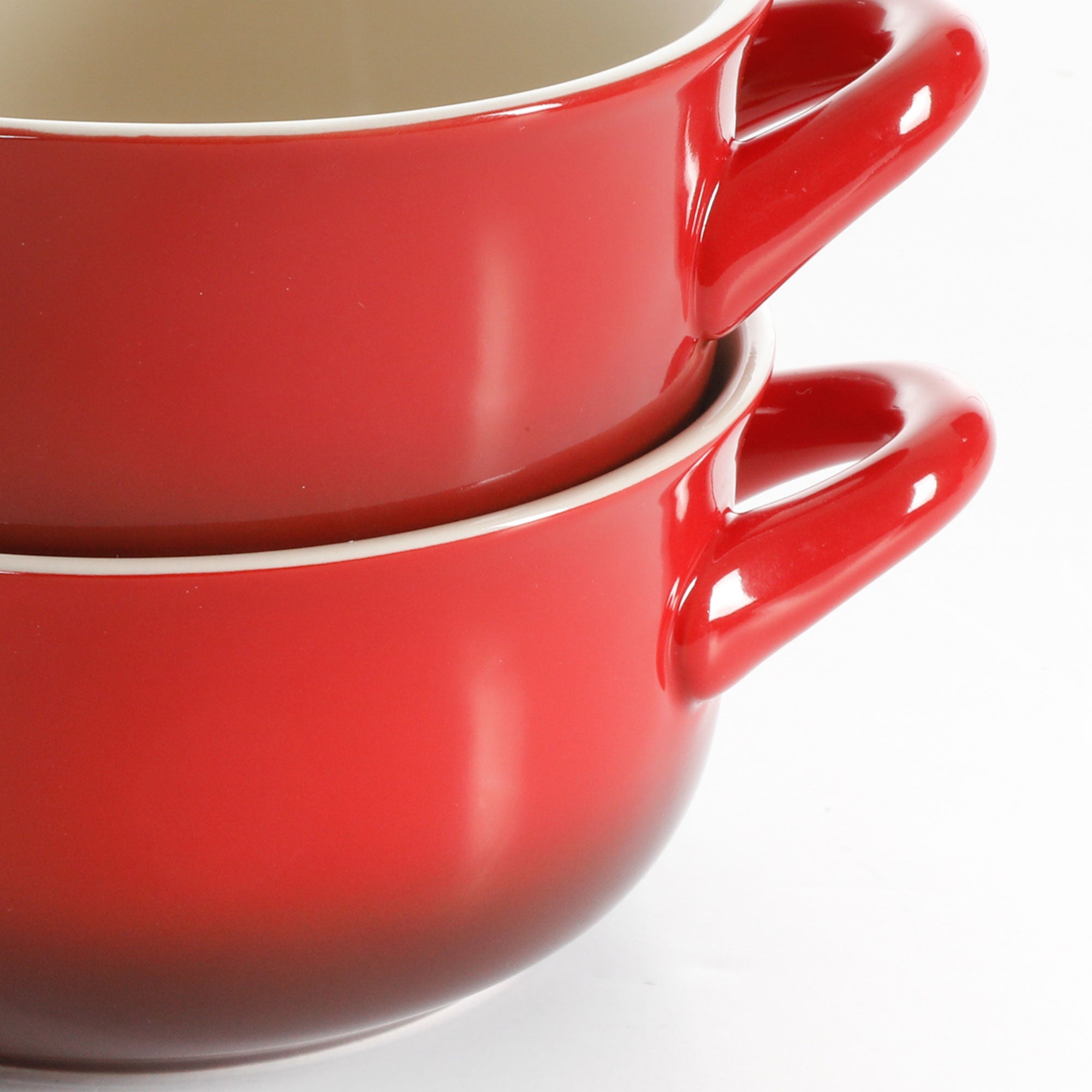 Crock-Pot 7 Qt Cast Iron Dutch Oven + Gibson CrockPot Stoneware Soup Bowls, Red - VMInnovations