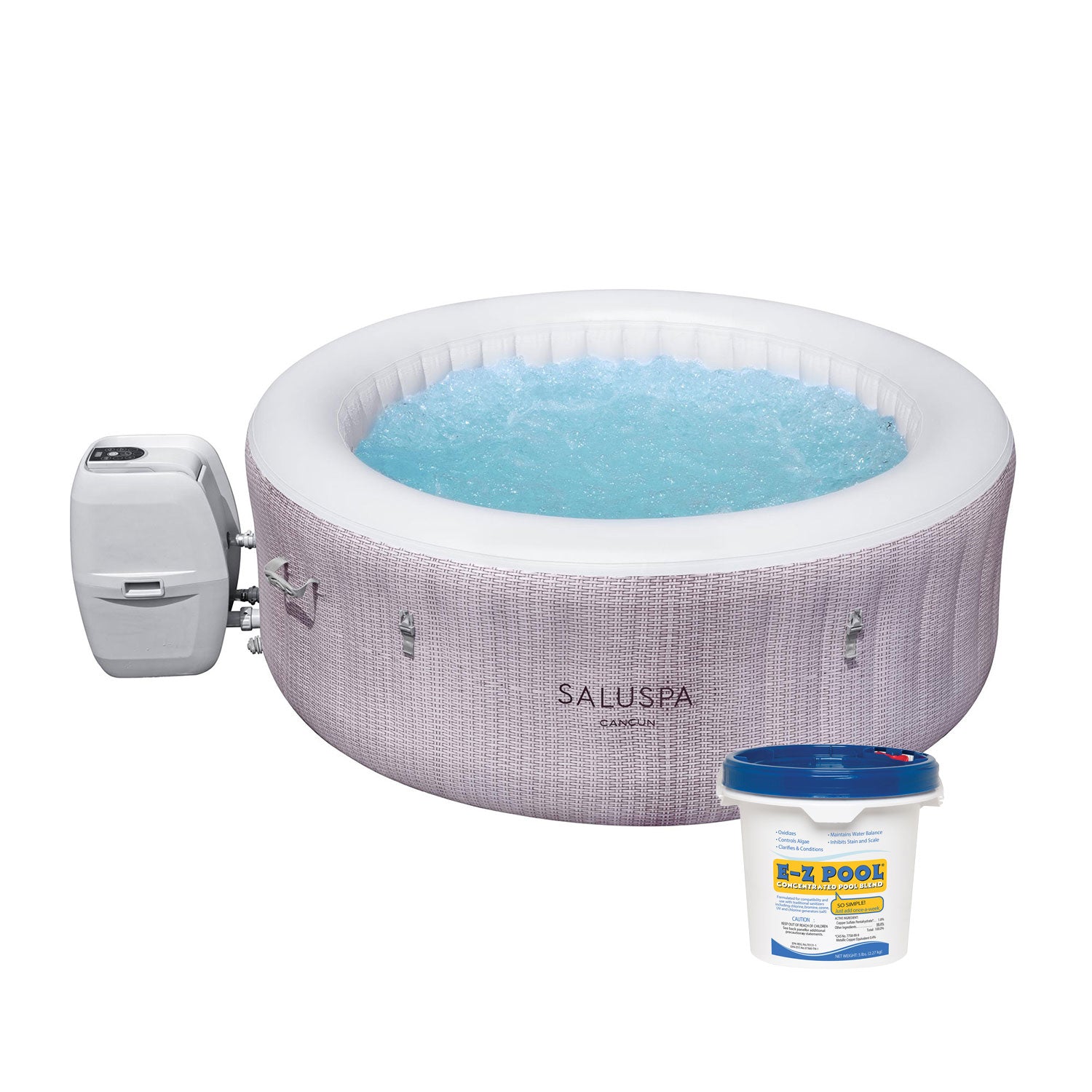 Bestway SaluSpa 71x26" 4 Person Inflatable Hot Tub with Algaecide Pool Treatment - VMInnovations