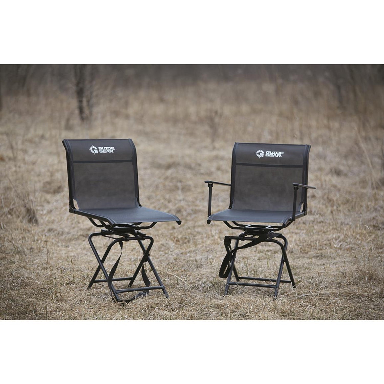 Guide Gear Big Boy Swivel Hunting Blind Chair w/ 500lb Capacity, Black(Open Box)