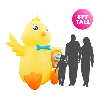 Holidayana 8 Foot Tall Inflatable Easter Baby Chick Holiday Yard Decoration
