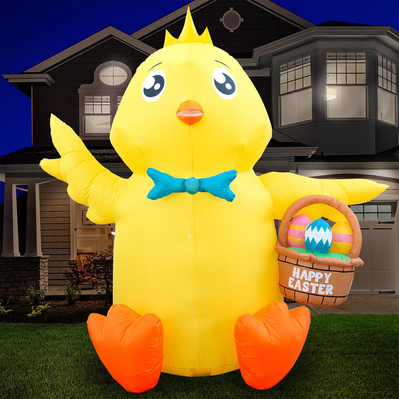 Holidayana 8 Foot Tall Inflatable Easter Baby Chick Holiday Yard Decoration