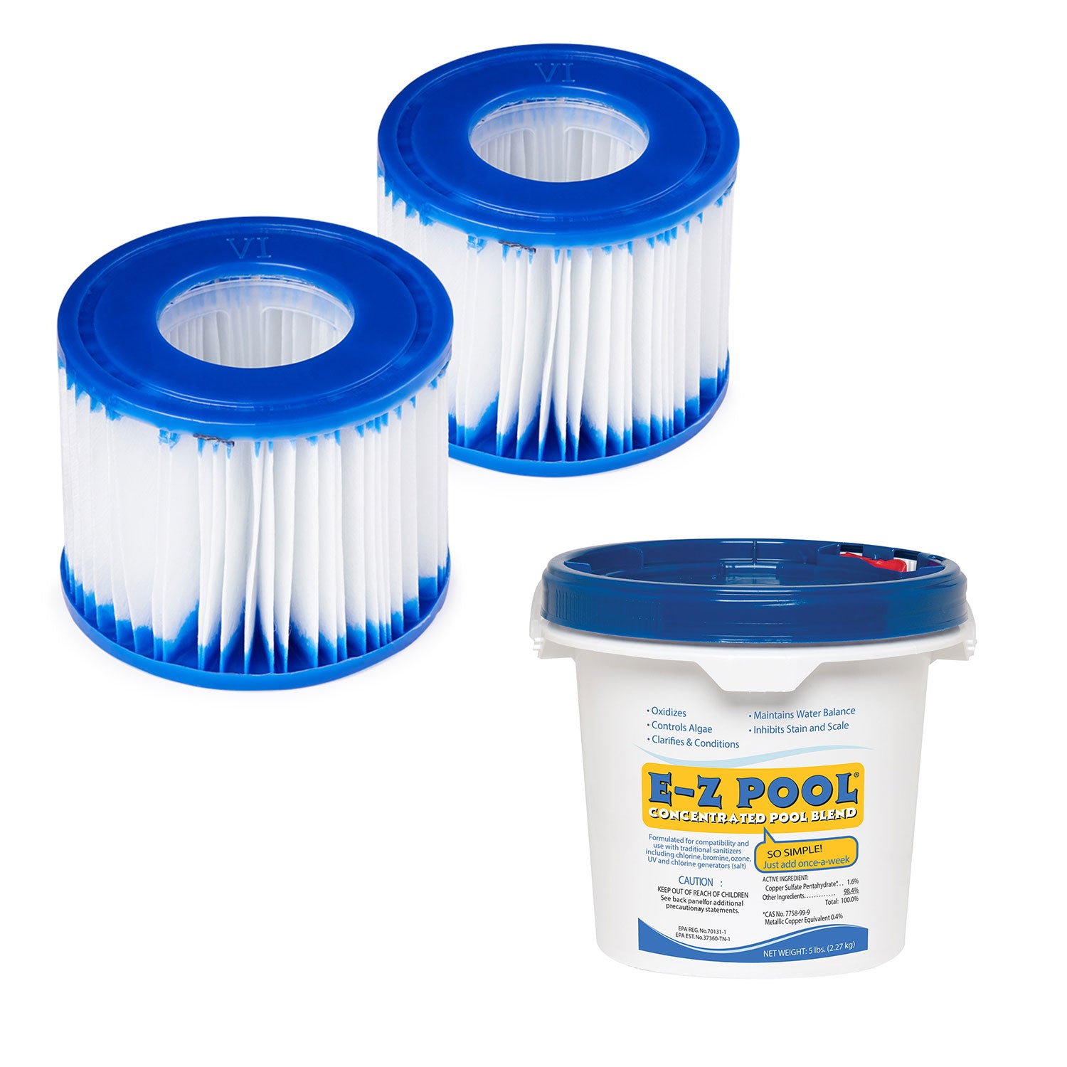 Coleman SaluSpa Pool Filter Pump Type VI Replacement Cartridge w/ Pool Treatment - VMInnovations